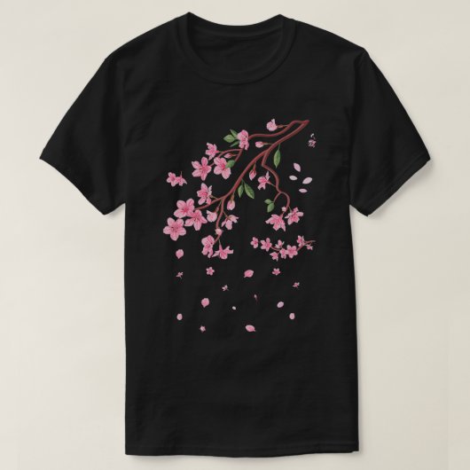 スプリングタイムフラワーズ桜さくらんぼブロッサム Tシャツ (デザイン正面)