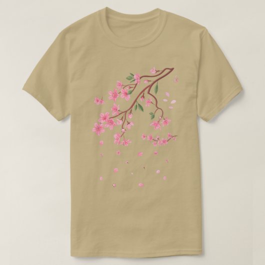 スプリングタイムフラワーズ桜さくらんぼブロッサム Tシャツ (デザイン正面)