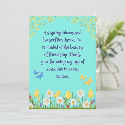 スプリングタイムフレンドシップフローラレイオブサンシャイン サンキューカード (スタンド正面)