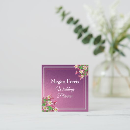 スプリングタイムフローラデザイン スクエア名刺 (スタンド正面)