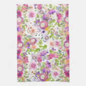 スプリングタイムラヌカルスとバラ キッチンタオル (縦)