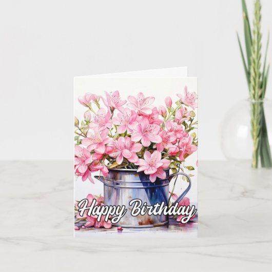 スプリングタイムリリーフラワーイラストレーション カード (正面)