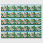 スプリングタイ絵画ム・ウサギ ラッピングペーパー (フラット)