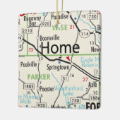 スプリングタウンテキサス州の地図 セラミックオーナメント (左)