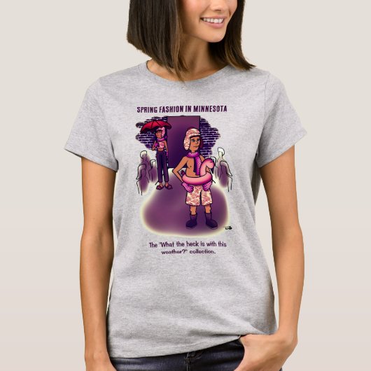 スプリングファッション グレー Tシャツ (正面)