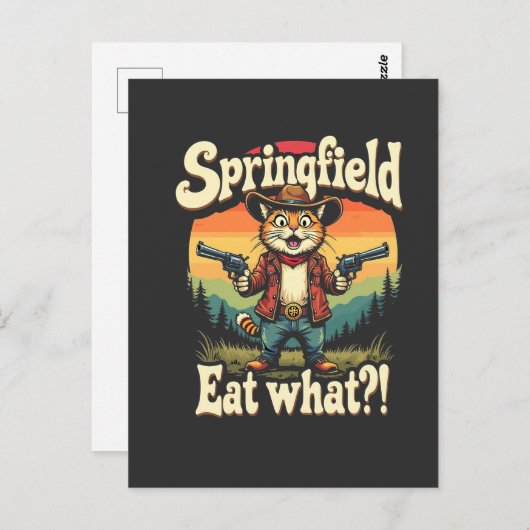 スプリングフィールドのトランプ大統領選挙猫カウボーイ ポストカード (正面/裏面)