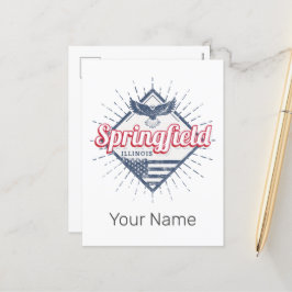 スプリングフィールドシティイリノイ統一された州レトロUSA シーズンポストカード