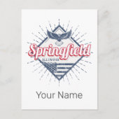 スプリングフィールドシティイリノイ統一された州レトロUSA シーズンポストカード (正面)