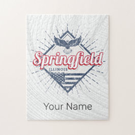 スプリングフィールドシティイリノイ統一された州レトロUSA ジグソーパズル