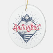 スプリングフィールドシティイリノイ統一された州レトロUSA セラミックオーナメント (左)