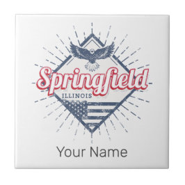 スプリングフィールドシティイリノイ統一された州レトロUSA タイル