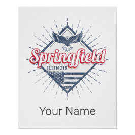 スプリングフィールドシティイリノイ統一された州レトロUSA ポスター