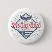 スプリングフィールドシティイリノイ統一された州レトロUSA 缶バッジ (正面)