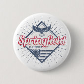 スプリングフィールドシティイリノイ統一された州レトロUSA 缶バッジ (正面)