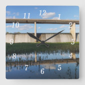 スプリングフィールド湖ミズーリダムウォールクロック スクエア壁時計 (正面)