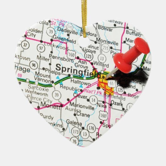 スプリングフィールド、イリノイ セラミックオーナメント (正面)