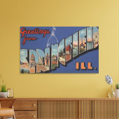 スプリングフィールド,イリノイ – ラージレターのシーン キャンバスプリント (インサイチュ (リビング))