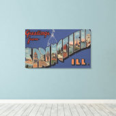 スプリングフィールド,イリノイ – ラージレターのシーン キャンバスプリント (インサイチュ (ウッドフロア))