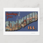 スプリングフィールド,イリノイ – ラージレターのシーン ポストカード (正面)