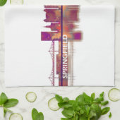 スプリングフィールド・ミズーリ・スカイライン キッチンタオル (折り畳み)