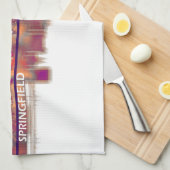 スプリングフィールド・ミズーリ・スカイライン キッチンタオル (四つ折り)