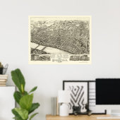 スプリングフィールド， MAパノラママップ – 1875 ポスター (ホームオフィス)