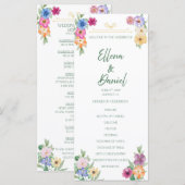 スプリングフラワーワイルドフラワー結婚式プログラム プログラム (正面/裏面)