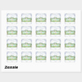 スプリングブルームと蝶の鹿ベビーシャワー スクエアシール (シート)