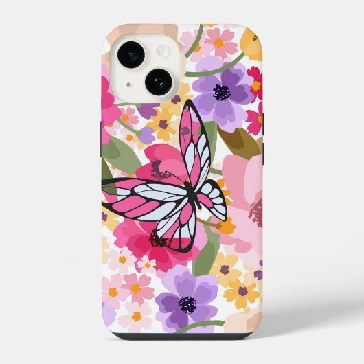スプリングブルーム蝶デザイン  iPhoneケース