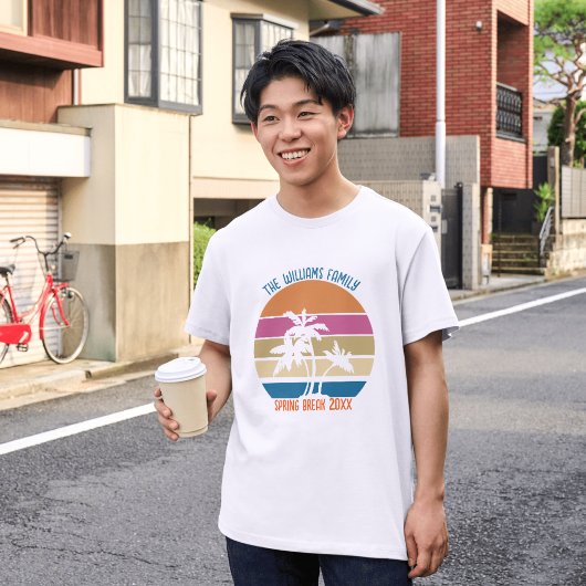 スプリングブレイクトリップビーチサンセットカスタムファミリー Tシャツ