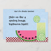 スプリングブレイクバーベキューバッシュ招待状 招待状 (正面/裏面)