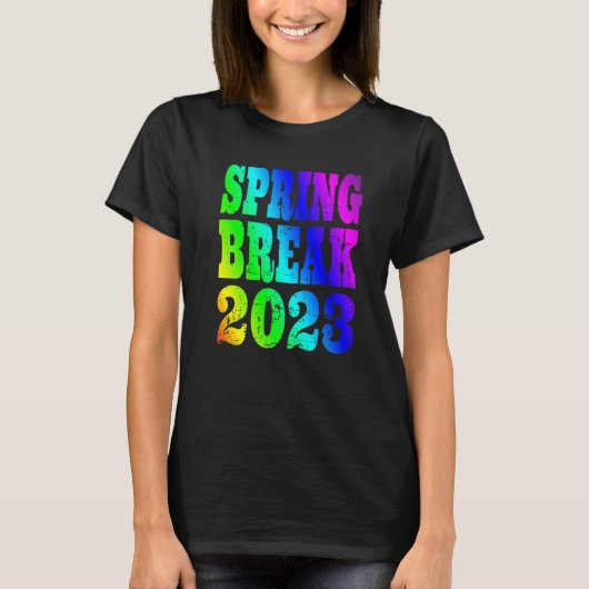 スプリングブレイク2023ヴィンテージ虹 Tシャツ (正面)