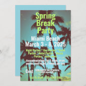 スプリングブレークパーティの招待状 招待状 (正面/裏面)