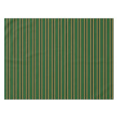 スプリングボックグリーンと金ゴールドキャンディストライプー テーブルクロス (正面(横))