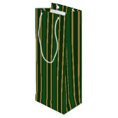 スプリングボックグリーンと金ゴールドキャンディストライプー ワインギフトバッグ (裏面アングル)