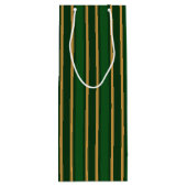スプリングボックグリーンと金ゴールドキャンディストライプー ワインギフトバッグ (裏面)