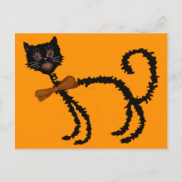 スプリング式 黒猫 ハロウィン装飾 ポストカード