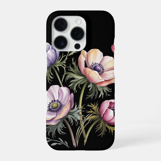 スプリング アネモネ 水彩画風 スマホケース iPhoneケース (裏面)