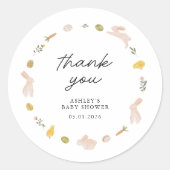 スプリング イースター ベビーシャワー お礼 Somebunny Spring Easter Bab ラウンドシール (正面)