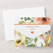 スプリング オレンジ フローラル ティアオフ オールインワン招待状 (裏面)