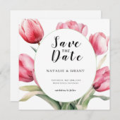 スプリング チューリップ ウェディング セーブザデート (正面/裏面)