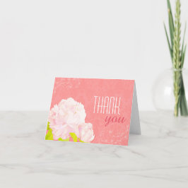 スプリング ピオニー コーラル ウェディング サンクス サンキューカード