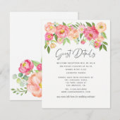 スプリング ピオニー フラワーズ ウェディング ゲスト 詳細 エンクロージャーカード (正面/裏面)