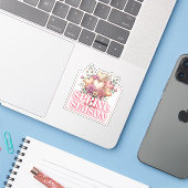 スプリング フラワー ハート ステッカー シール (ノートパソコンとiPhone)