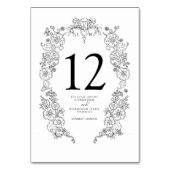 スプリング フルール ド リス ウェディング ブラック ホワイト アート テーブルナンバー (裏面)