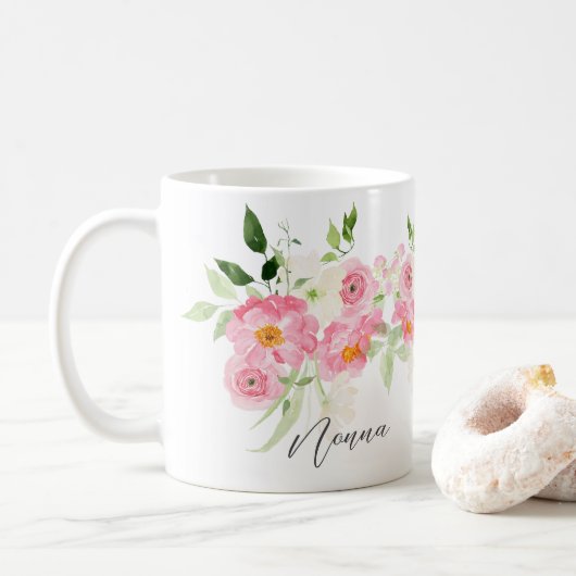 スプリング フローラル ノンナ コーヒーマグカップ (ドーナツ)