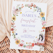 スプリング フローラル フェアリー 1歳の誕生日 招待状