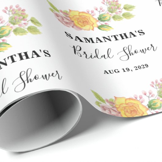 スプリング フローラル ブライダル シャワー  ラッピングペーパー