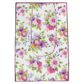 スプリング ラナンキュラスとローズ コラージュ ミディアムペーパーバッグ (裏面)