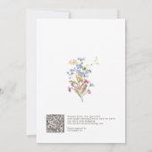 スプリング+ワイルドフラワーの草原の庭QRコードの結婚式   招待状 (裏面)
